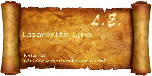 Lazarovits Edna névjegykártya